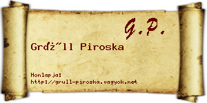 Grüll Piroska névjegykártya